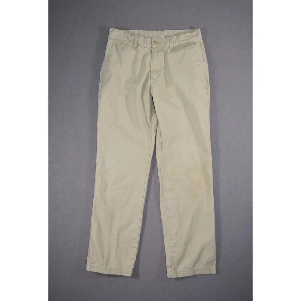 Patagonia Mens 33 Khaki Duck Canvas Workwear Straight Leg Organic Cotton 56831